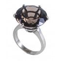 Ab Ove - Ring in Silver with Fumè Quartz Stone ct 20 - Iris Collection - Handcrafted Ring - High Quality Luxury