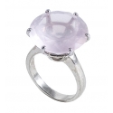 Ab Ove - Ring in Silver with Pink Quartz Stone ct 20 - Iris Collection - Handcrafted Ring - High Quality Luxury