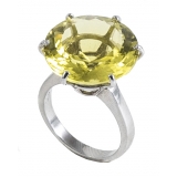 Ab Ove - Ring in Silver with Lemon Quartz Stone ct 20 - Iris Collection - Handcrafted Ring - High Quality Luxury