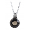 Ab Ove - Pendente in Argento con Quarzo Fumè ct 20 - Collezione Iris - Collana Artigianale - Alta Qualità Luxury