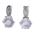 Ab Ove - Earrings in Silver with Pink Quartz Stone ct 20 - Iris Collection - Handcrafted Earrings - High Quality Luxury