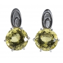 Ab Ove - Earrings in Silver with Lemon Quartz Stone ct 20 - Iris Collection - Handcrafted Earrings - High Quality Luxury