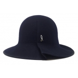 Doria 1905 - Azulina - Cloche Blu Abisso - Accessori - Cappello Artigianale Italiano