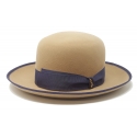 Doria 1905 - Bernard - Cappello Boston Bowler Beige Glicine - Accessori - Cappello Artigianale Italiano