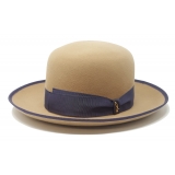 Doria 1905 - Bernard - Cappello Boston Bowler Beige Glicine - Accessori - Cappello Artigianale Italiano