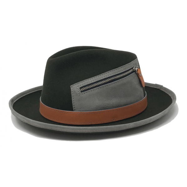 Doria 1905 - Cameron - Drop Hat Green Orange Grey - Accessories - Handmade Artisan Italian Cap