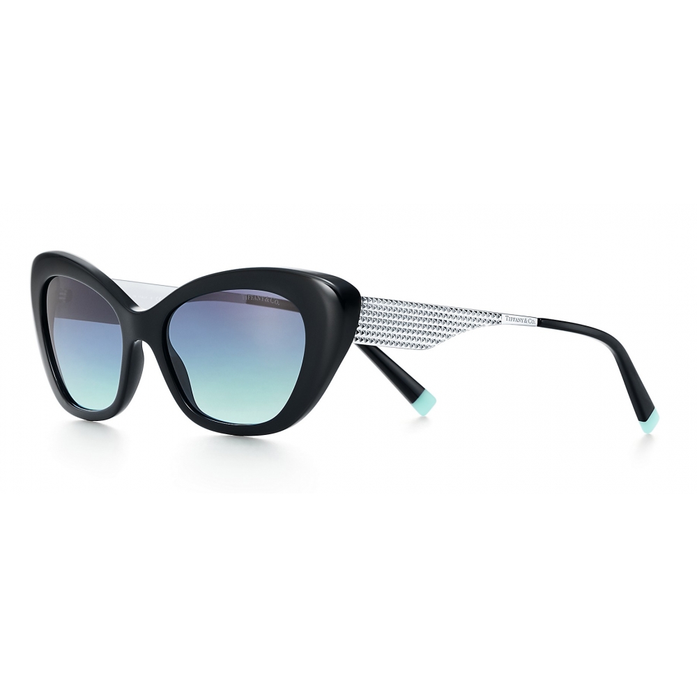 Tiffany & Co. - Cat Eye Sunglasses - Black Silver Blue - Tiffany Diamond  Point Collection - Tiffany & Co. Eyewear - Avvenice