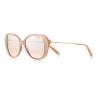 Tiffany & Co. - Occhiale da Sole Butterfly - Beige Dorato Chiaro Marroni Argento - Collezione Tiffany T - Tiffany & Co. Eyewear