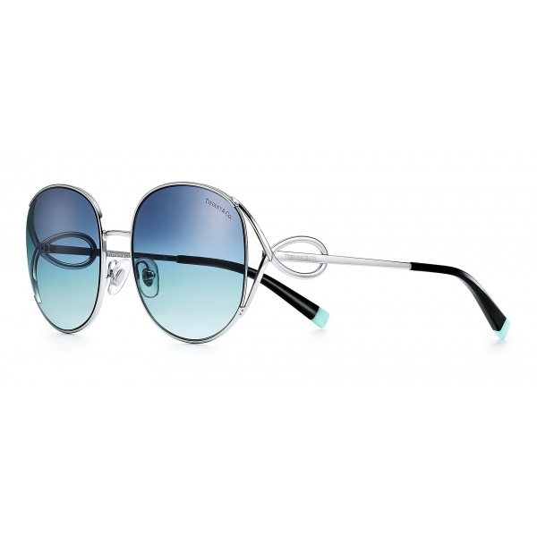 Tiffany & Co. - Rectangular Sunglasses - Silver Gray Tiffany Blue - Tiffany Infinity Collection - Tiffany & Co. Eyewear