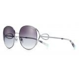 Tiffany & Co. - Rectangular Sunglasses - Silver Black Tiffany Blue - Tiffany Infinity Collection - Tiffany & Co. Eyewear