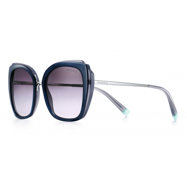 Tiffany & Co. - Occhiale da Sole Quadrato - Blue Argento Grigie - Collezione Tiffany Infinity - Tiffany & Co. Eyewear