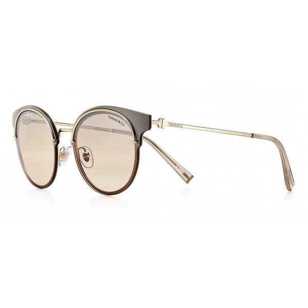 Tiffany & Co. - Round Sunglasses - Pale Gold Brown - Tiffany T Collection - Tiffany & Co. Eyewear