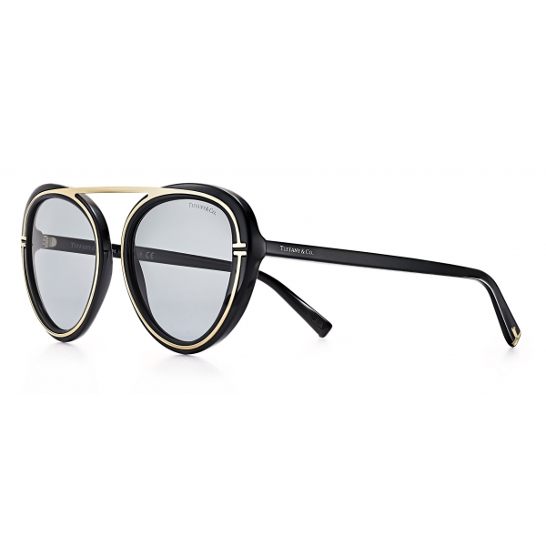 Tiffany & Co. - Pilot Sunglasses - Black Pale Gold Gray - Tiffany T Collection - Tiffany & Co. Eyewear