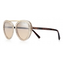 Tiffany & Co. - Occhiale da Sole Pilot - Grigio Dorato Chiaro Marroni - Collezione Tiffany T - Tiffany & Co. Eyewear