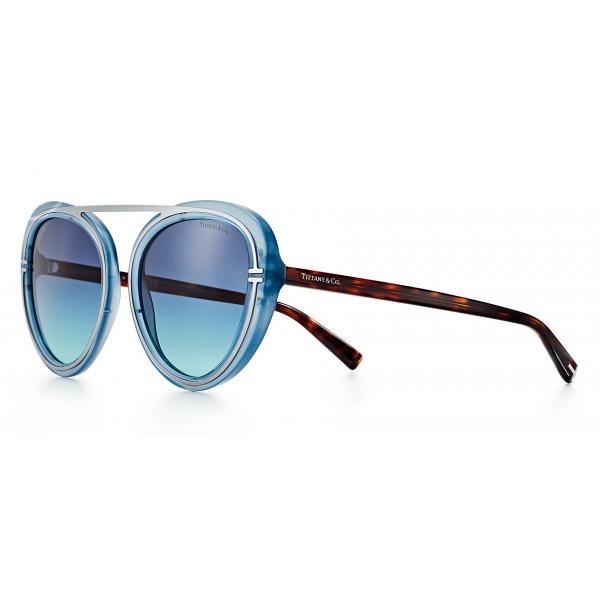 Tiffany & Co. - Pilot Sunglasses - Light Blue Silver - Tiffany T Collection - Tiffany & Co. Eyewear