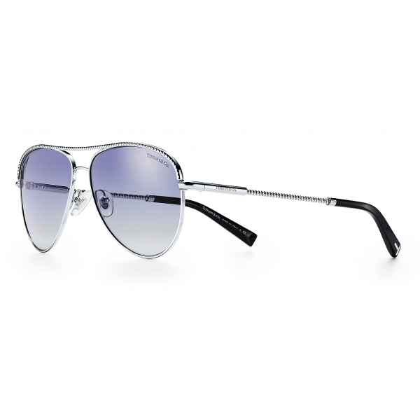 Tiffany & Co. - Pilot Sunglasses - Silver Blue - Tiffany Diamond Point Collection - Tiffany & Co. Eyewear