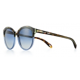 Tiffany & Co. - Occhiale da Sole Rotondi - Tartaruga Blu Argento - Collezione Tiffany 1837™ - Tiffany & Co. Eyewear