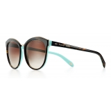 Tiffany & Co. - Occhiale da Sole Rotondi - Tartaruga Tiffany Blue Marroni - Collezione Tiffany 1837™ - Tiffany & Co. Eyewear