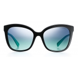 Tiffany & Co. - Square Sunglasses - Black Pale Gold Blue - Tiffany Diamond Point Collection - Tiffany & Co. Eyewear