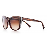 Tiffany & Co. - Square Sunglasses - Tortoise Silver Brown - Tiffany Diamond Point Collection - Tiffany & Co. Eyewear