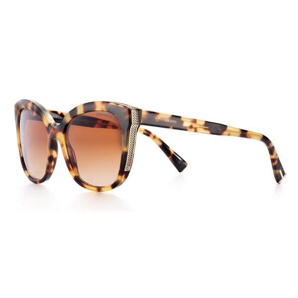 Tiffany & Co. - Square Sunglasses - Yellow Tortoise Pale Gold Brown - Tiffany Diamond Point Collection - Tiffany & Co. Eyewear