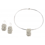 Ab Ove - Twine Rectangular Earrings in Silver - Twine Collection - Handcrafted Earrings - High Quality Luxury