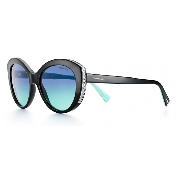 Tiffany & Co. - Cat Eye Sunglasses - Black Silver Blue - Tiffany Diamond Point Collection - Tiffany & Co. Eyewear
