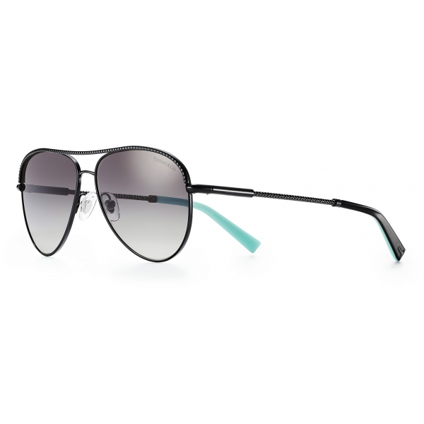 Tiffany & Co. - Pilot Sunglasses - Black Gray - Tiffany Diamond Point Collection - Tiffany & Co. Eyewear
