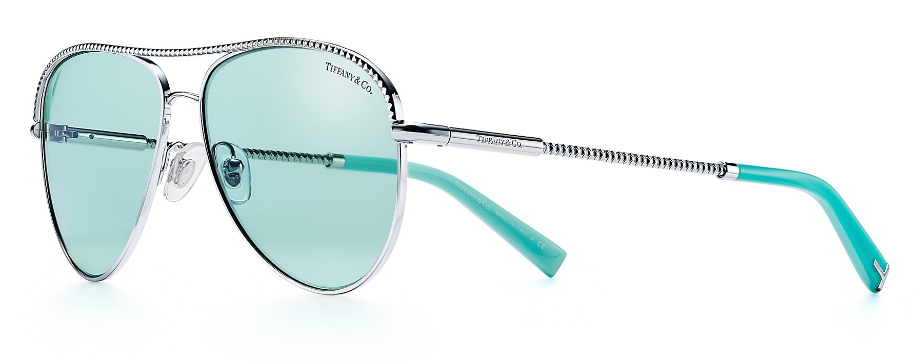 Wheat Leaf Sunglasses in Black Acetate with Gradient Tiffany Blue® Lenses |  Tiffany & Co.