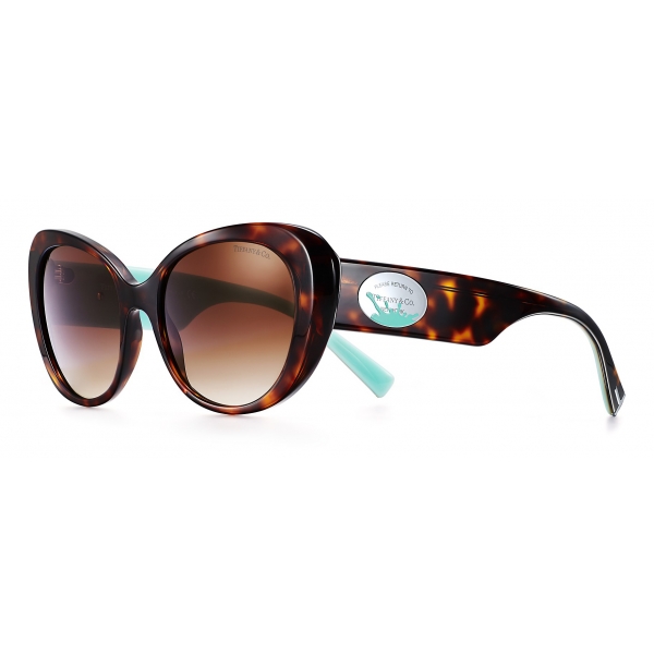 Tiffany & Co. - Color Splash Oval Sunglasses - Tortoise Blue Brown - Return to Tiffany Collection - Tiffany & Co. Eyewear