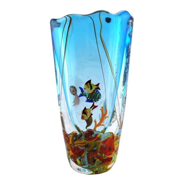 Ars Cenedese Murano - Acquamare Vase - Handcrafted Venetian Vase Handmade by Venetian Glassmasters - High Quality Luxury
