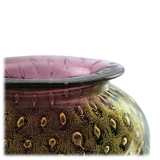 Ars Cenedese Murano - Bollinato Bown 24k Gold - Ruby - Handcrafted Venetian Vase Handmade by Venetian Glassmasters - Luxury