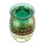 Ars Cenedese Murano - Bollinato Bown 24k Gold - Green - Handcrafted Venetian Vase Handmade by Venetian Glassmasters - Luxury