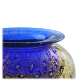 Ars Cenedese Murano - Bollinato Bown 24k Gold - Blue Normal - Venetian Vase Handmade by Venetian Glassmasters - Luxury