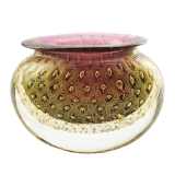 Ars Cenedese Murano - Bollinato Bown 24k Gold - Ruby Normal - Venetian Vase Handmade by Venetian Glassmasters - Luxury