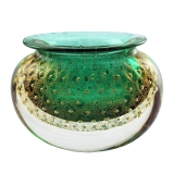 Ars Cenedese Murano - Bollinato Bown 24k Gold - Green Normal - Venetian Vase Handmade by Venetian Glassmasters - Luxury