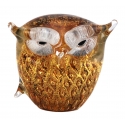 Ars Cenedese Murano - Bollinato Owl 24k Gold - Amber - Handcrafted Venetian Vase Handmade by Venetian Glassmasters - Luxury