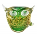 Ars Cenedese Murano - Bollinato Owl 24k Gold - Green - Handcrafted Venetian Vase Handmade by Venetian Glassmasters - Luxury
