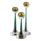 Ars Cenedese Murano - Sommerso Candlestick - Bollinato Gold - Candlesticks Handmade by Venetian Glassmasters - Luxury