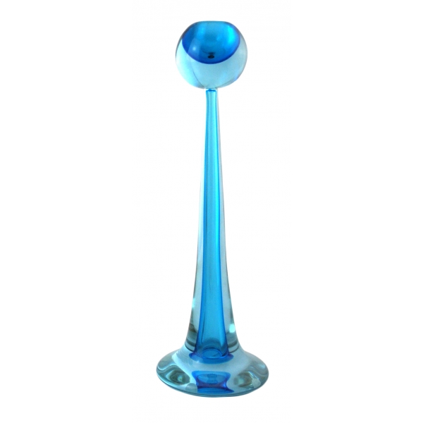 Ars Cenedese Murano - Sommerso Candlestick - Bicolor Blue - Candlesticks Handmade by Venetian Glassmasters - Luxury