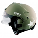 Osbe Italy - Tornado Verde Opaco Militare - Casco da Moto - Alta Qualità - Made in Italy