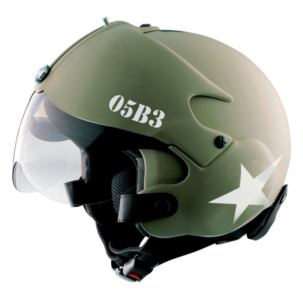 Osbe Italy - Tornado Mat Green Military - Motorcycle Helmet - High