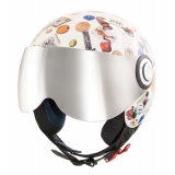 Divo Diva - Gambling Shiny White - Special Edition - Osbe Italy - Motorcycle Helmet - High Quality - Made in Italy