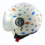 Divo Diva - Planets Shiny White - Special Edition - Osbe Italy - Motorcycle Helmet - High Quality - Made in Italy