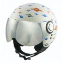 Divo Diva - Planets Shiny White - Special Edition - Osbe Italy - Motorcycle Helmet - High Quality - Made in Italy