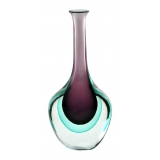 Ars Cenedese Murano - Sommerso Bottle - Amethyst - Handcrafted Venetian Vase Handmade by Venetian Glassmasters - Luxury