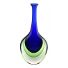 Ars Cenedese Murano - Bottiglia con Sommersi - Blu Verde - Vaso Veneziano Realizzato a Mano da Maestri Vetrai - Luxury