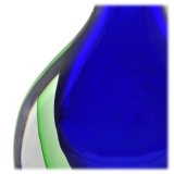 Ars Cenedese Murano - Sommerso Bottle - Blue Green - Handcrafted Venetian Vase Handmade by Venetian Glassmasters - Luxury