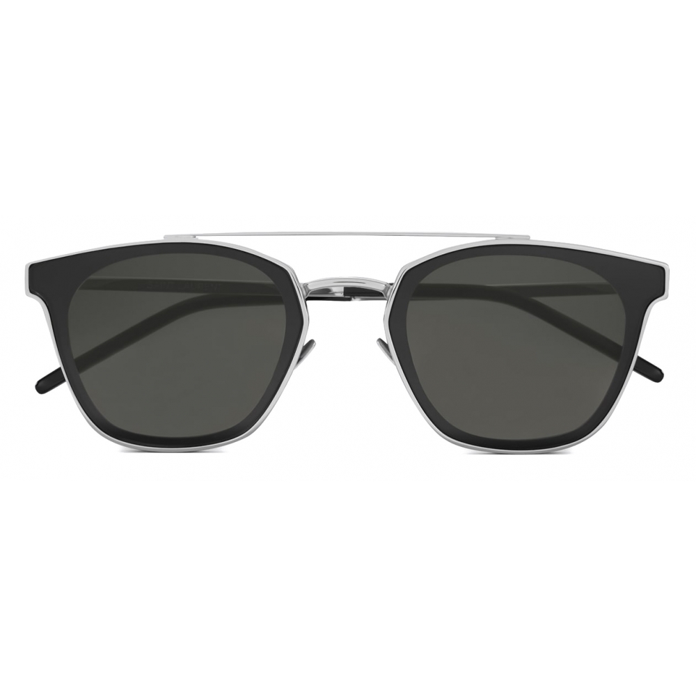 Yves Saint Laurent - Round Metal SL 28 Sunglasses - Silver