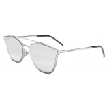 Yves Saint Laurent - Round Metal SL 28 Sunglasses - Oxidized Silver - Sunglasses - Saint Laurent Eyewear